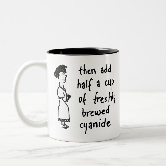 cyanidethee tweekleurige koffiemok (Links)