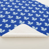 Cyano print bramble bladeren sherpa deken (3/4)