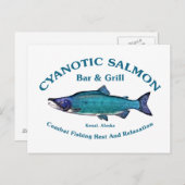 Cyanotic Salmon Bar en Grill Briefkaart (Voorkant / Achterkant)