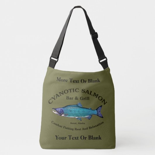 Cyanotic Salmon Bar en Grill Crossbody Tas (Voorkant)