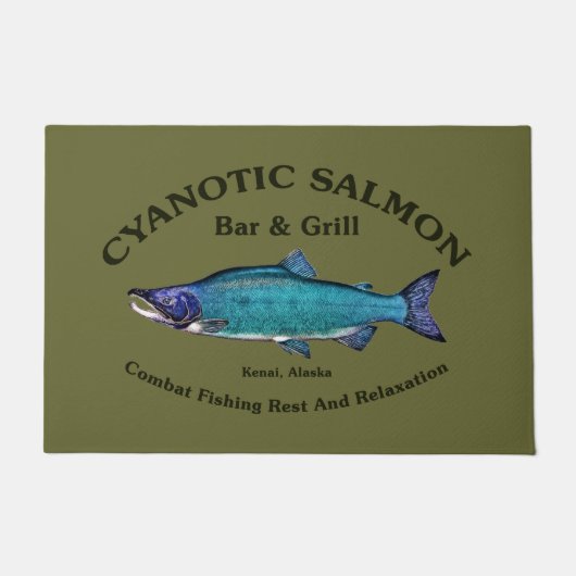 Cyanotic Salmon Bar en Grill Deurmat (Voorkant)
