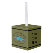 Cyanotic Salmon Bar en Grill Kubus Ornament (Achter hoekig)