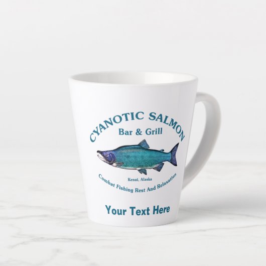Cyanotic Salmon Bar en Grill Latte Mok (Rechterhoek)