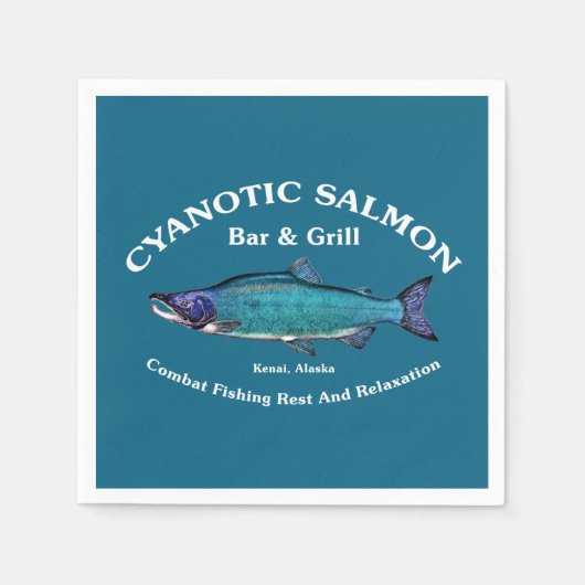 Cyanotic Salmon Bar en Grill Servetten (Voorkant)