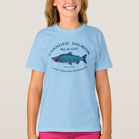 Cyanotic Salmon Bar en Grill T-shirt (Voorkant)