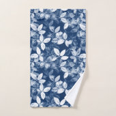 Cyanotype Blauw Blad Print Bad Handdoek (Handdoek)