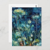 cyanotype Bloemen Briefkaart (Voorkant / Achterkant)