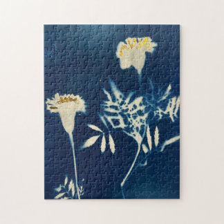 Cyanotype goudsbloem puzzel legpuzzel
