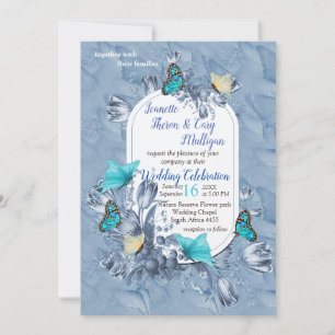 Cyanotype kleuren en Bezoekende Butterflies. Kaart