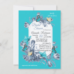 Cyanotype kleuren en Bezoekende Butterflies. Kaart