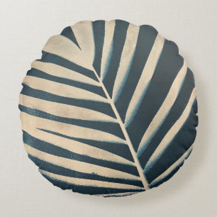 Cyanotype Palm Pillow - Round Rond Kussen