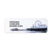 Cyanotype Santa Monica Pier Adres Sticker (Voorkant)