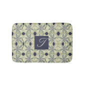 Cyanus Flower and Navy Bl. Monogram Badmat (Voorkant)