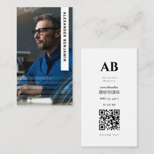 Cyber Analyste Photo QR Code Carte de visite