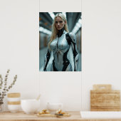Cyber Aphrodite: Chrome Beauty Poster (Keuken)