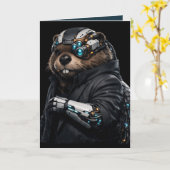 Cyber Bever Kaart (Gele Bloem)