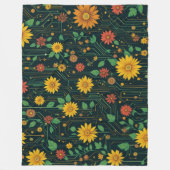 Cyber Bloom Fleece Deken (Voorkant)