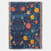 Cyber Blueish Bloom Deken (Voorkant Verticaal)