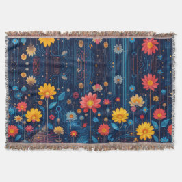 Cyber Blueish Bloom Deken