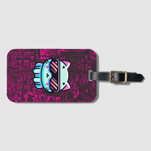 Cyber Cat Bagagelabel (Voorkant (horizontaal))