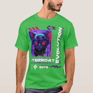 Cyber Cat Retro T-shirt