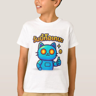 Cyber-Cat Thumbs Up   Boys’- t-shirt