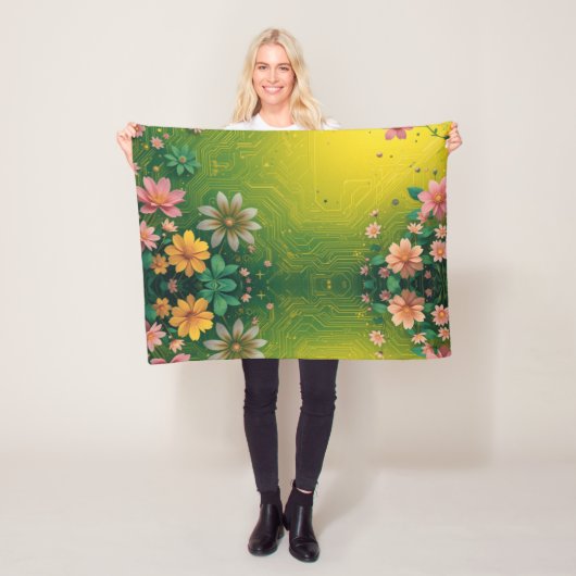 Cyber Chartreuse Fleece Deken (In situ)