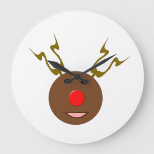 Cyber Christmas Reindeer Wall Clock Grote Klok