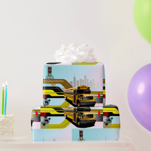 Cyber City Schoolbus Cadeaupapier