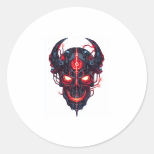 Cyber Demon Skull Lord Ronde Sticker