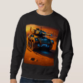 Cyber Desert Tank – Black Sci-Fi Glow Sweatshirt (Voorkant)