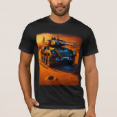 Cyber Desert Tank Tee – Futuristic Armor in Sunset (Voorkant)