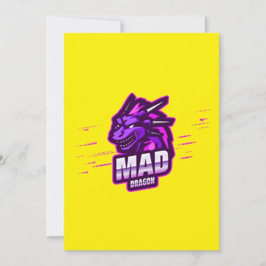 Cyber Dragon Gaming Emblem | Mythical Logo Kaart (Voorkant)