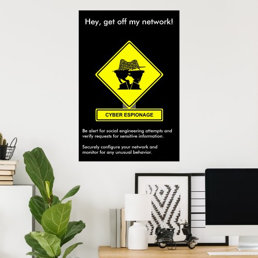 Cyber Espionage Security Awareness Poster (Thuiskantoor)