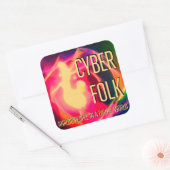 Cyber Folk Vierkante Sticker (Envelop)
