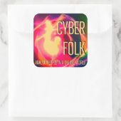 Cyber Folk Vierkante Sticker (Tas)