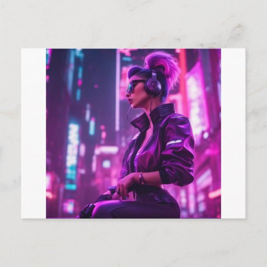 Cyber Girl Briefkaart (Voorkant)