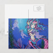 Cyber Gothic Mermaid Jelly Fish Fantasy Briefkaart (Voorkant / Achterkant)