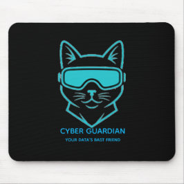 Cyber Guardian Neon Kat Gaming Muismat - Tech Blau