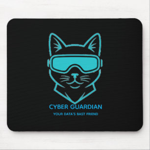 Cyber Guardian Neon Kat Gaming Muismat - Tech Blau