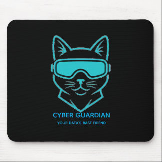 Cyber Guardian Neon Kat Gaming Muismat - Tech Blau