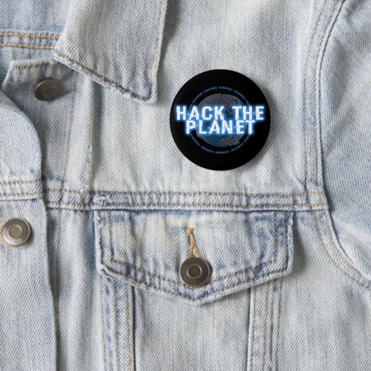 CYBER HACK HET PLANET RONDE BUTTON 5,7 CM (In situ)