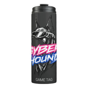 Cyber Hound Doberman Cyberpunk Thermokop - C Thermosbeker