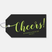 Cyber Lime Jet Black Cheers Simple Love Cadeaulabel (Achterkant Horizontaal)