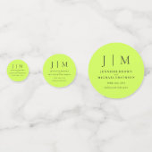 Cyber Lime Jet Black Monogram Classic Wedding Confetti (Voorkanten)