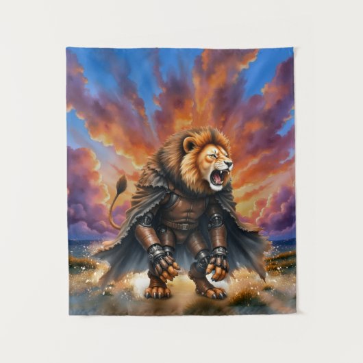 Cyber Lion of the Wastelands Wandkleed (Voorkant)