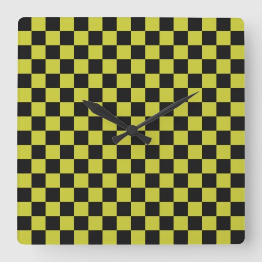 Cyber lyme checkerboard pattern vierkante klok (Voorkant)