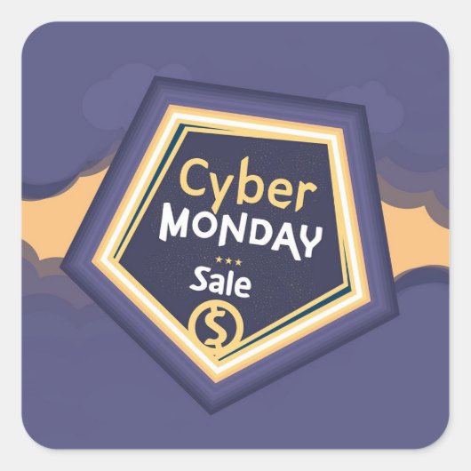 Cyber Maandag Vierkante Sticker (Voorkant)