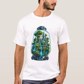 Cyber Natuur Glazen Koepel Wereld T-shirt