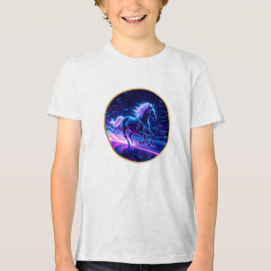 **Cyber Neon Paard – Futuristische Glow Kunst** Tri-Blend Shirt